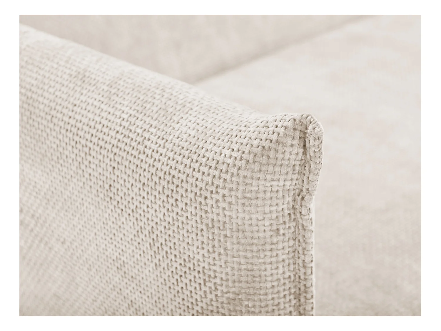 Canapé 3 places convertible en tissu chenille - beige clair - PIKO