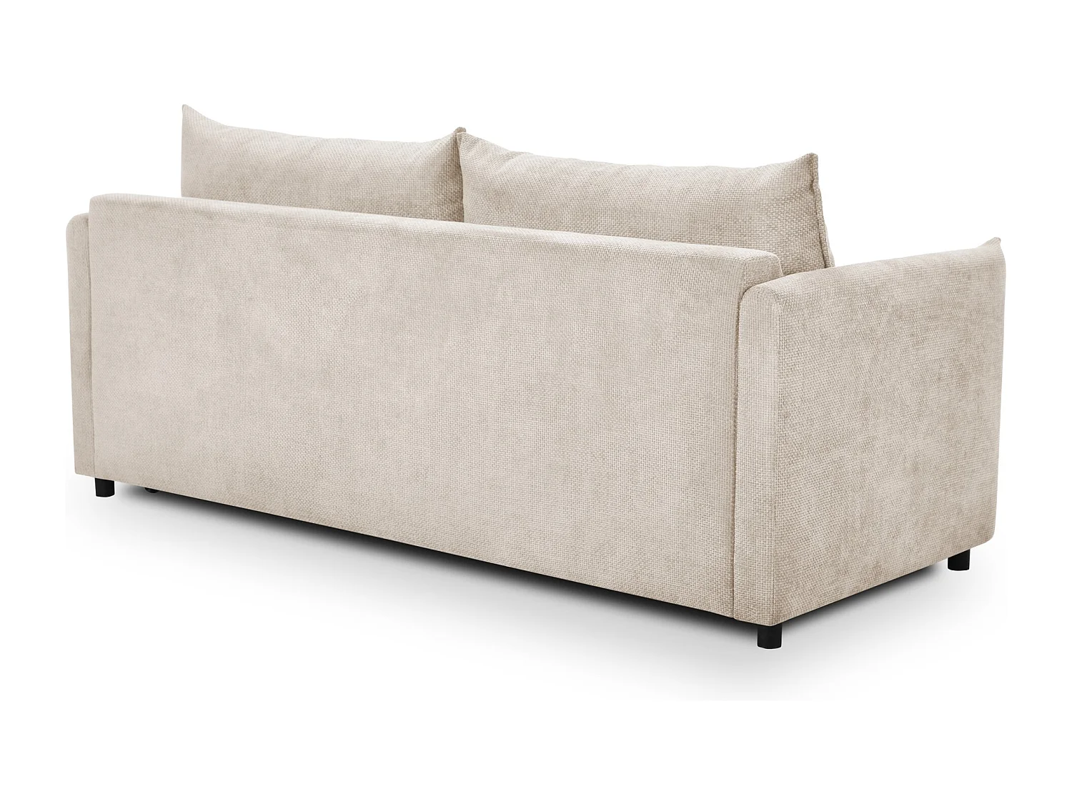 Canapé 3 places convertible en tissu chenille - beige clair - PIKO