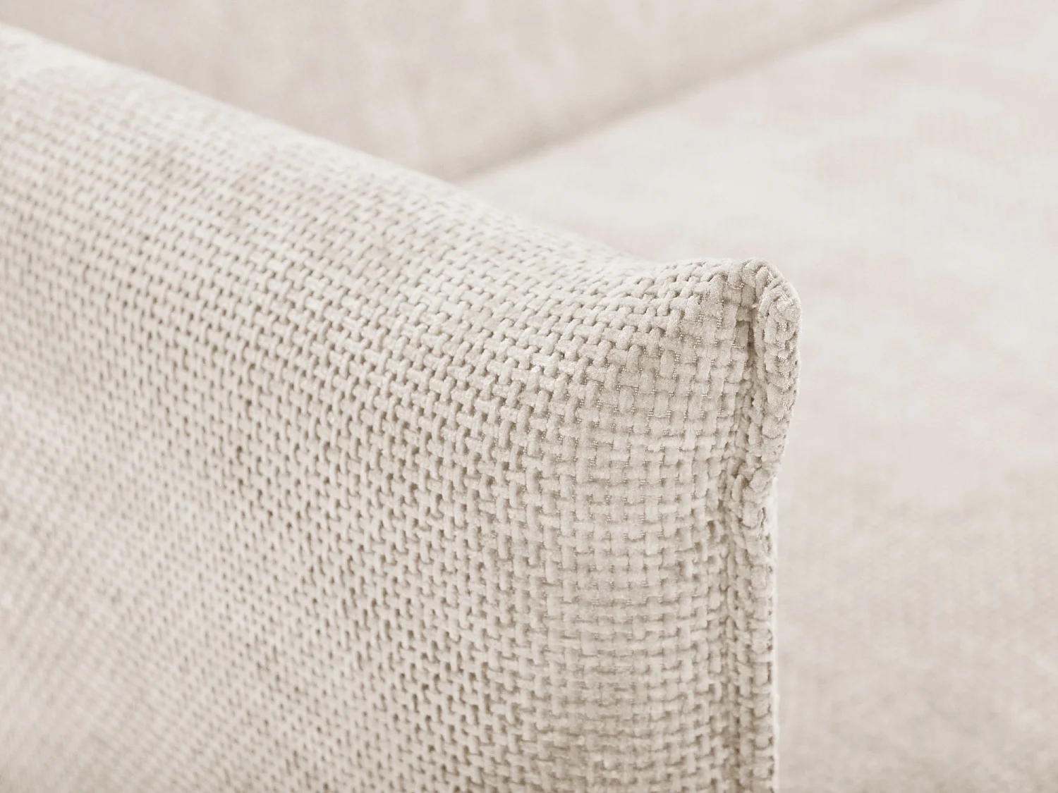 Canapé 3 places convertible en tissu chenille - beige clair - PIKO