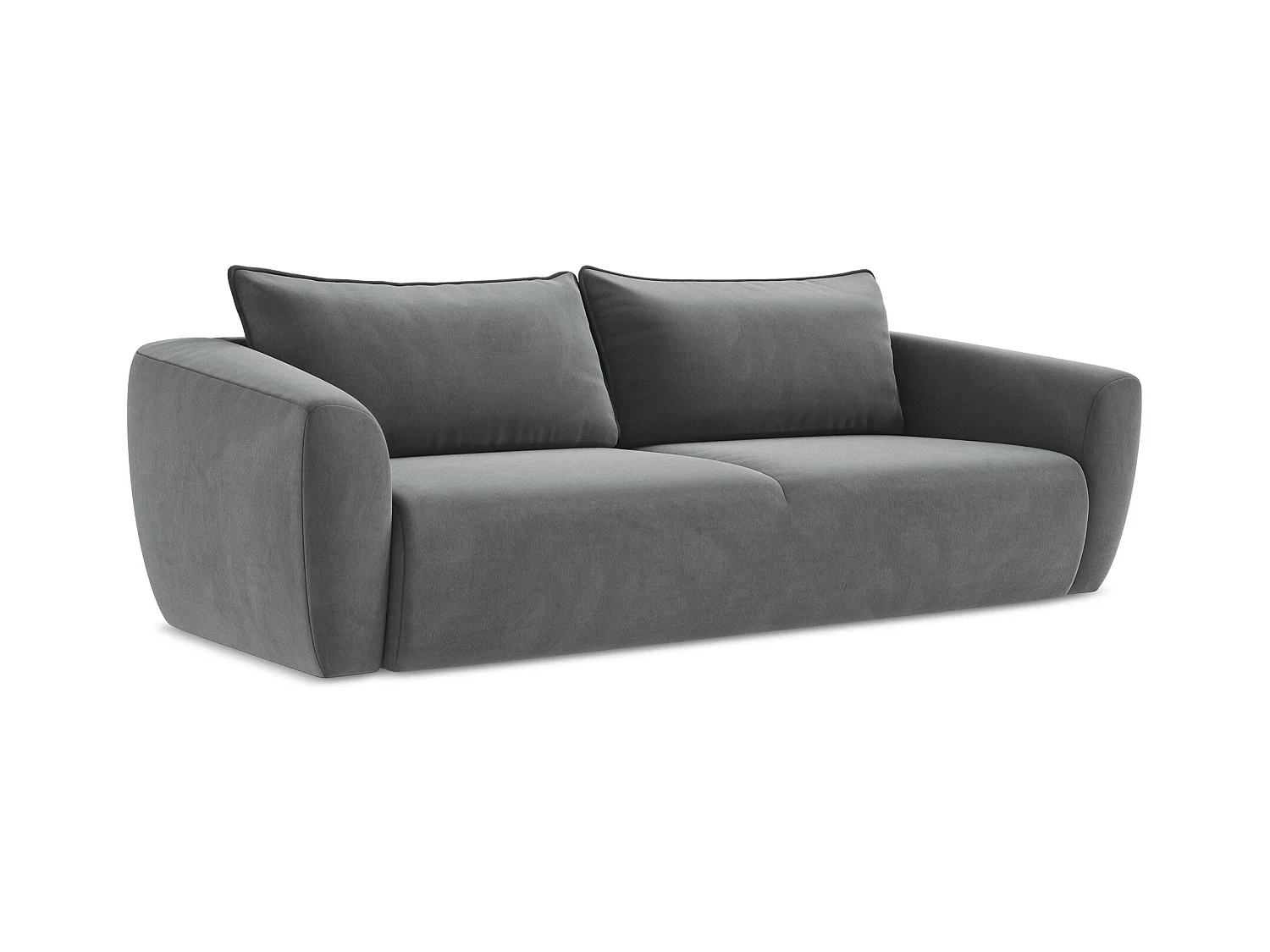 Canapé 3 places convertible en velours - acier - GUAVA