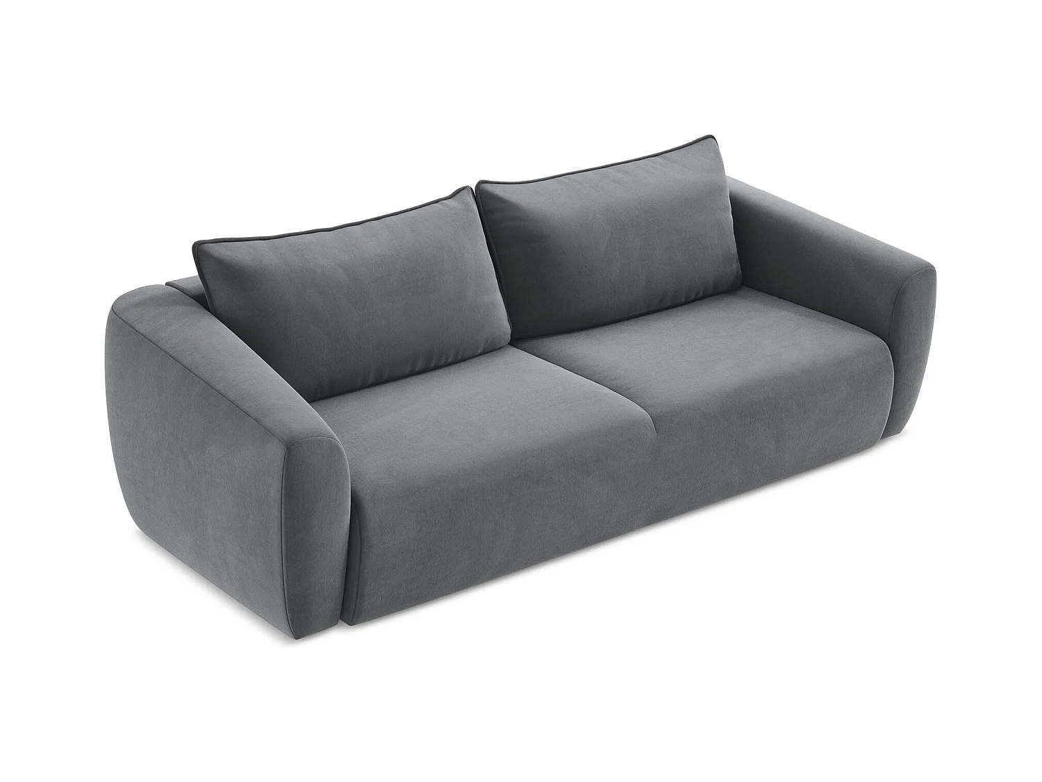 Canapé 3 places convertible en velours - acier - GUAVA