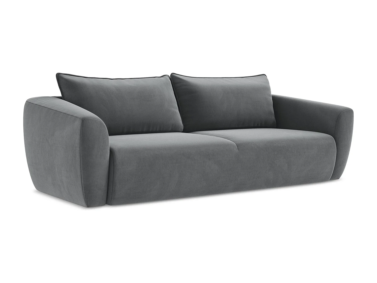 Canapé 3 places convertible en velours - acier - GUAVA