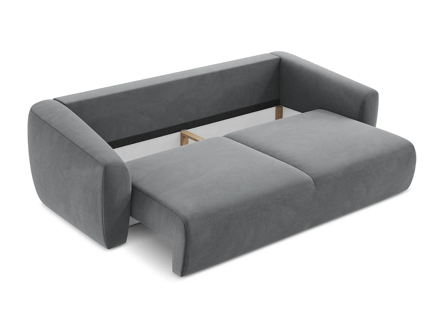 Canapé 3 places convertible en velours - acier - GUAVA