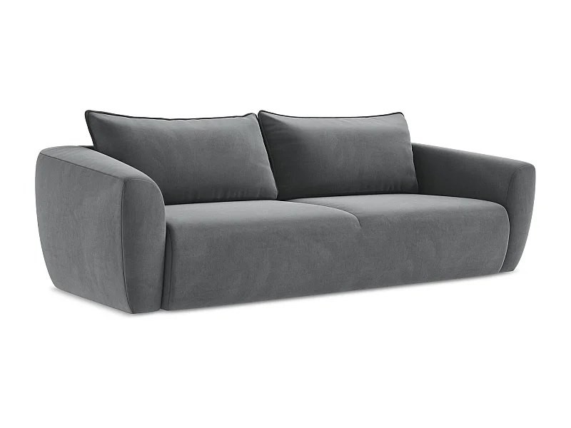 Canapé 3 places convertible en velours - acier - GUAVA