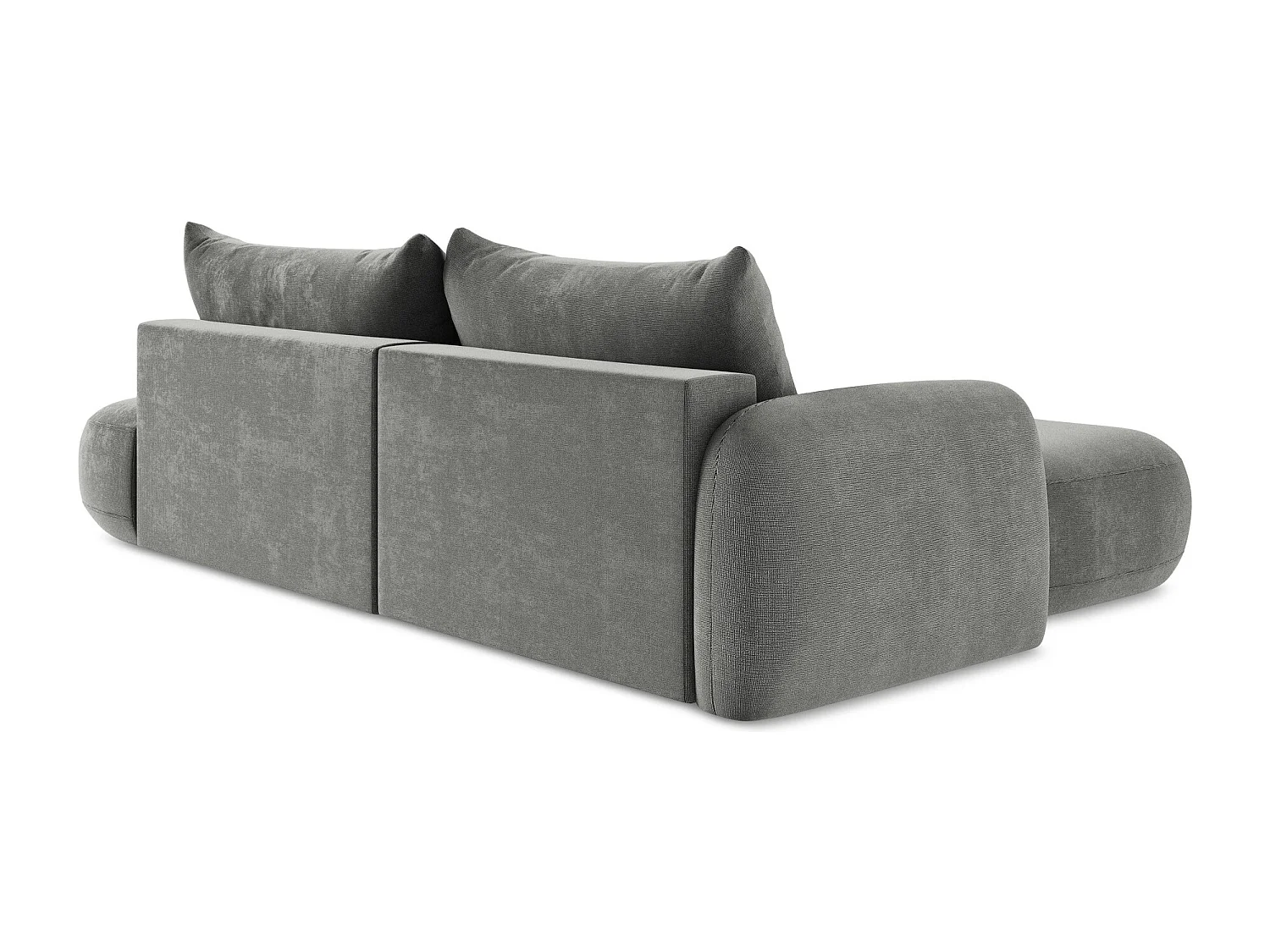 Canapé d’angle 3 places gauche convertible en tissu texturé - gris - HALE