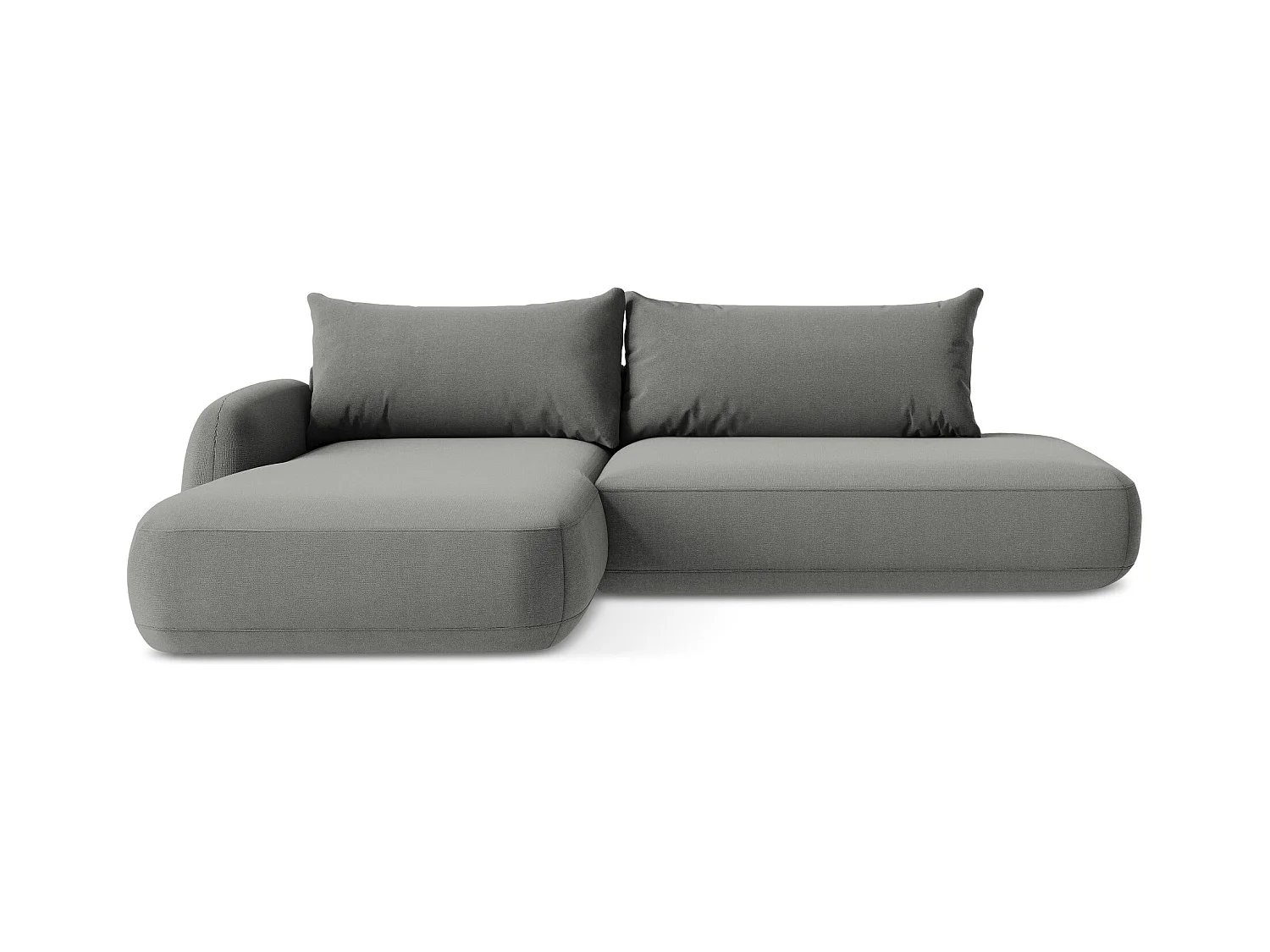 3-Sitzer Ecksofa mit Schlaffunktion - Ecke Links - Strukturstoff - Grau - HALE