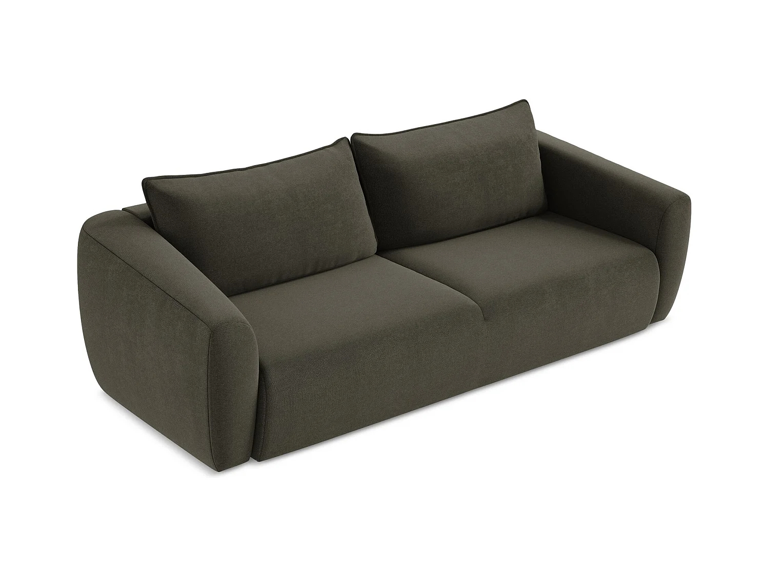 Canapé 3 places convertible en tissu texturé - taupe - GUAVA