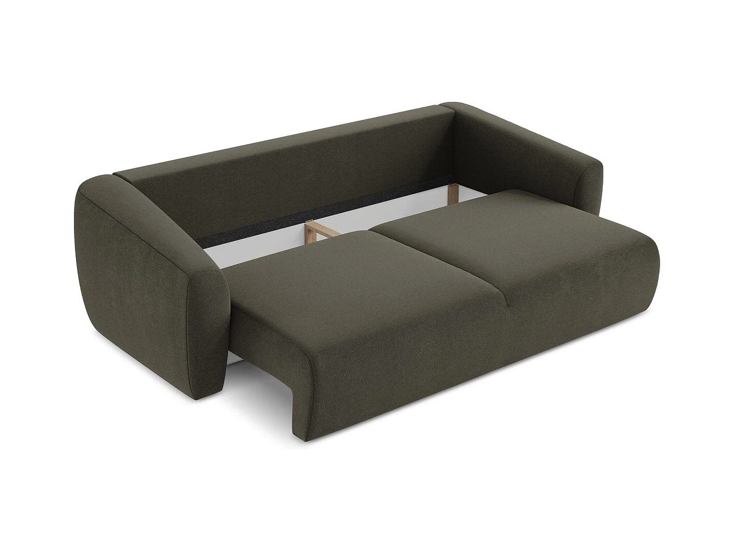 Canapé 3 places convertible en tissu texturé - taupe - GUAVA