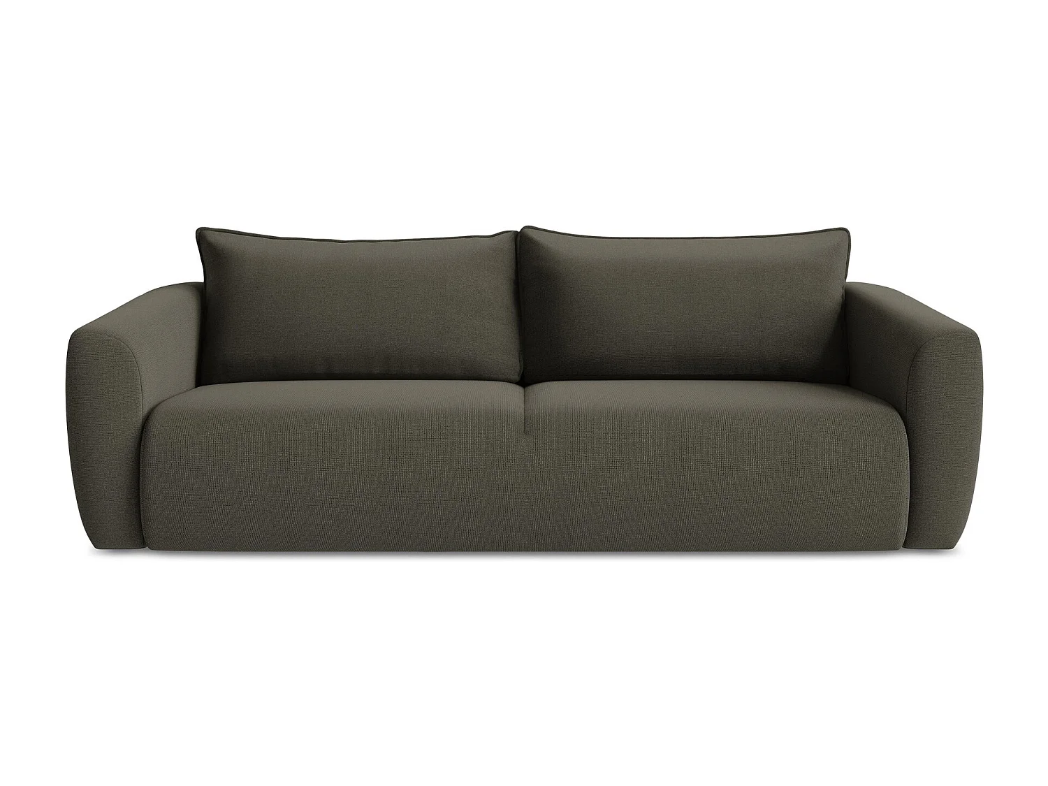 Canapé 3 places convertible en tissu texturé - taupe - GUAVA