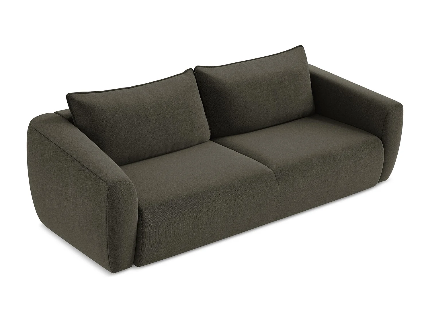 Canapé 3 places convertible en tissu texturé - taupe - GUAVA