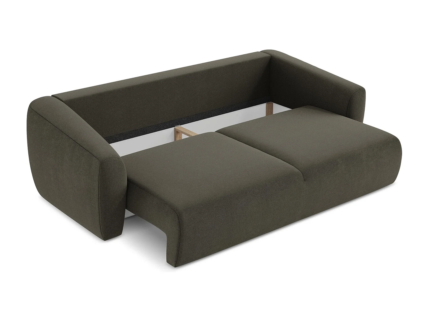 Canapé 3 places convertible en tissu texturé - taupe - GUAVA