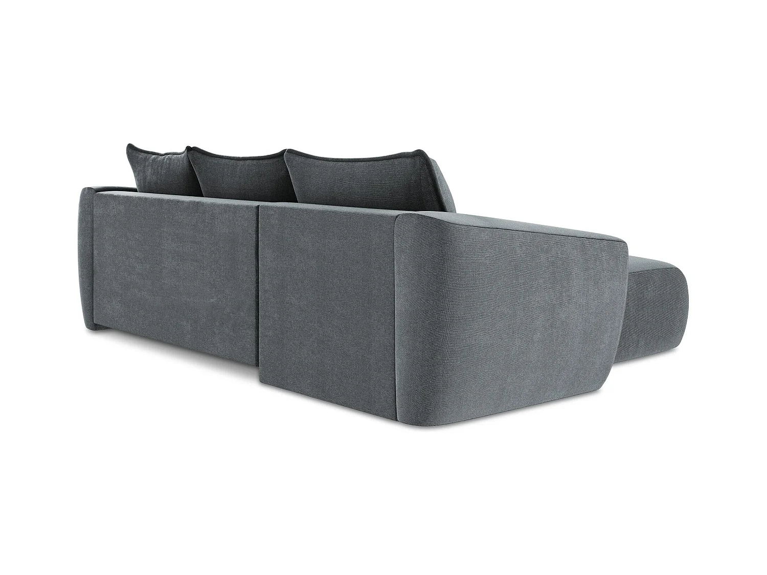 Canapé d’angle 3 places gauche convertible en tissu texturé - jeans - GUAVA