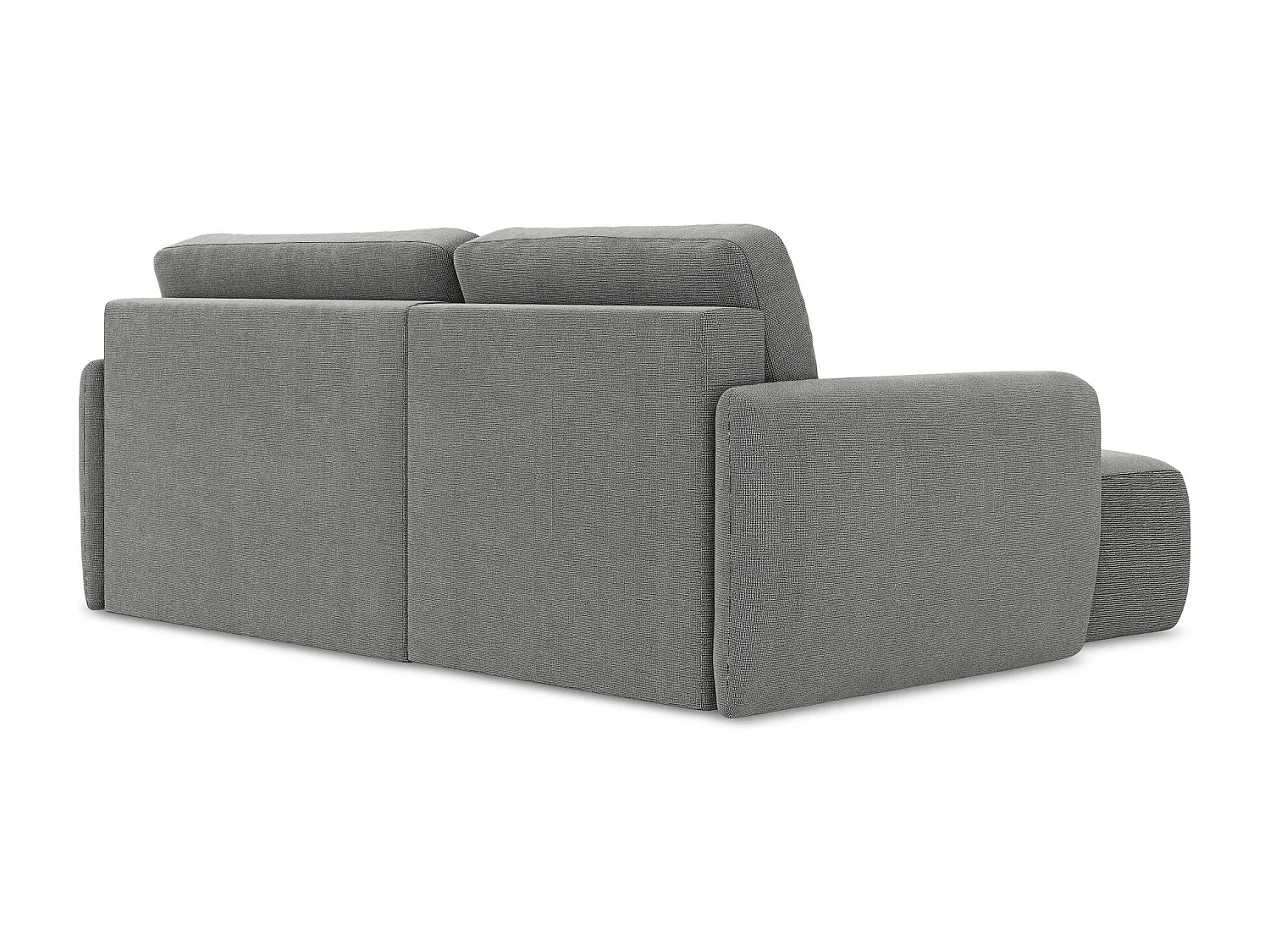 Canapé d’angle 2 places gauche convertible en tissu texturé - gris - LILO