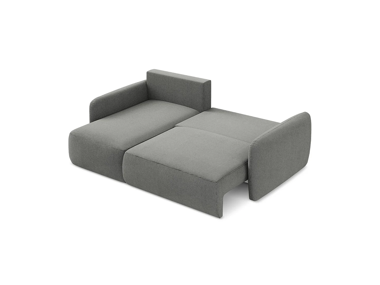 Canapé d’angle 2 places gauche convertible en tissu texturé - gris - CORLE
