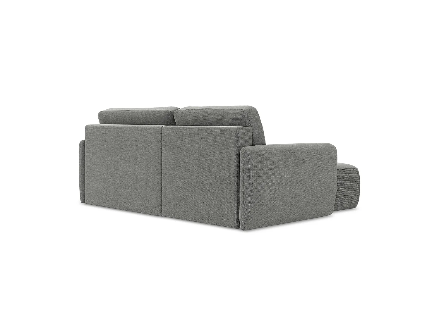 Canapé d’angle 2 places gauche convertible en tissu texturé - gris - CORLE
