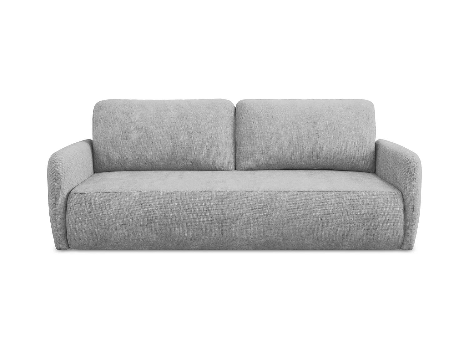 Canapé 3 places convertible en tissu chenille - gris clair - LILO