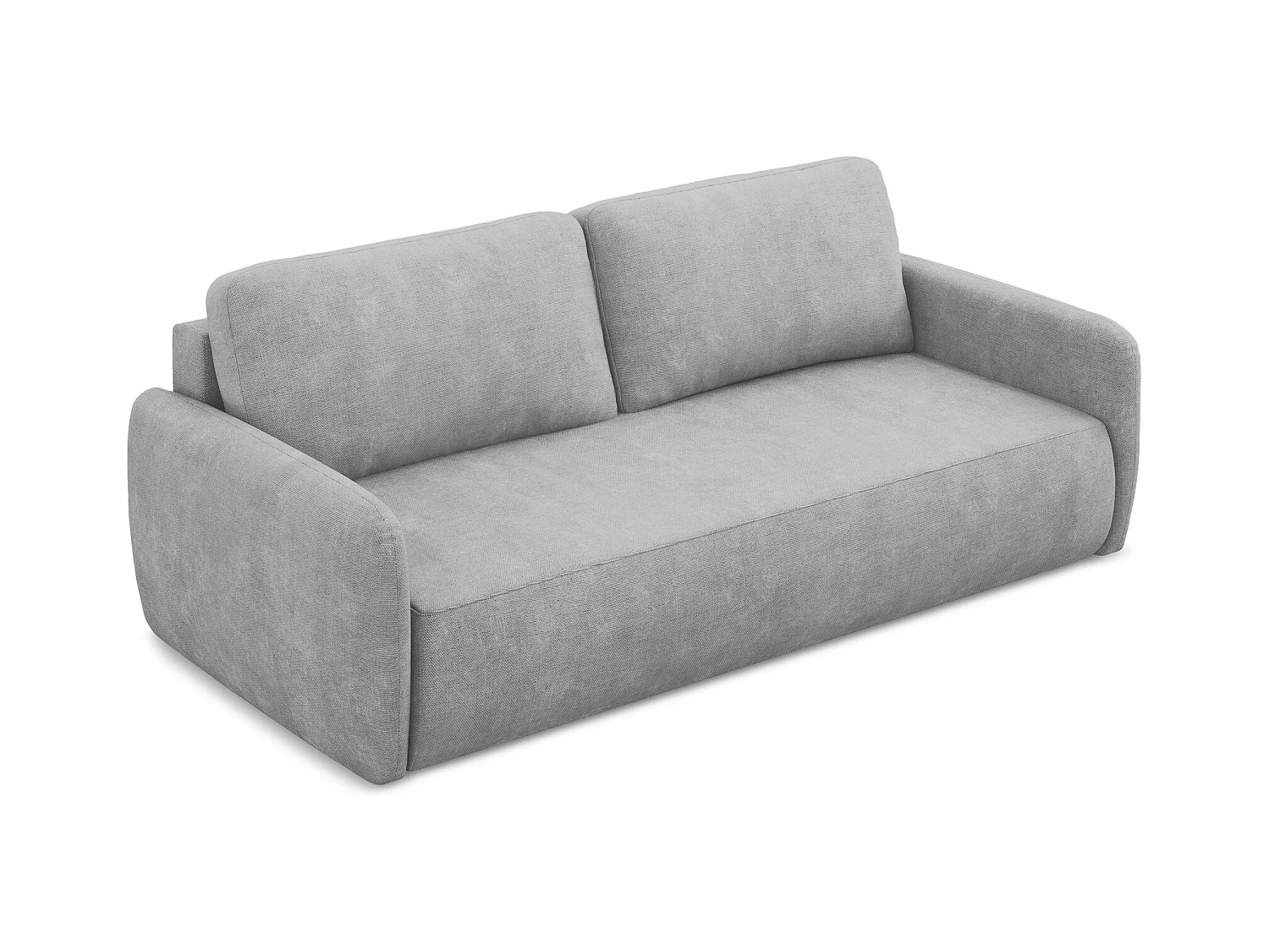 Canapé 3 places convertible en tissu chenille - gris clair - LILO