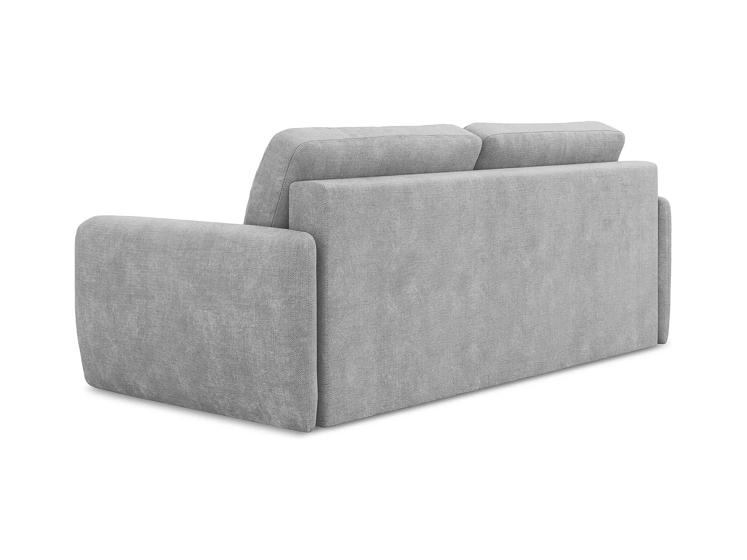 Canapé 3 places convertible en tissu chenille - gris clair - LILO