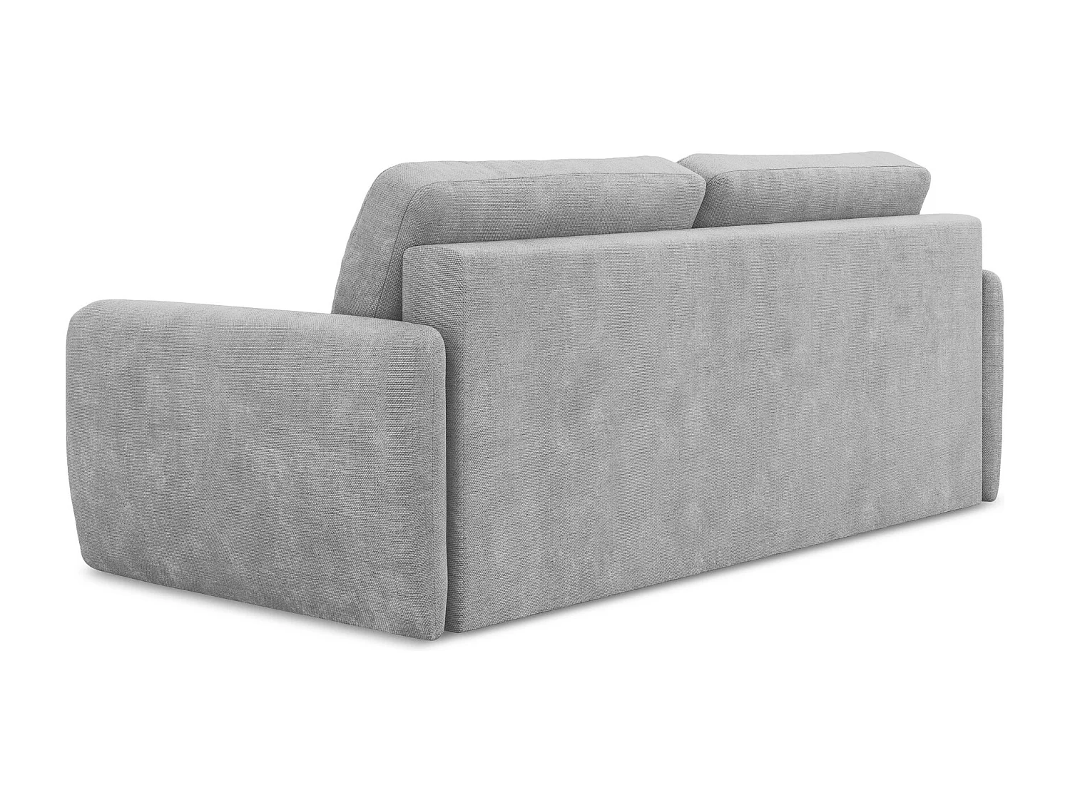 Canapé 3 places convertible en tissu chenille - gris clair - LILO