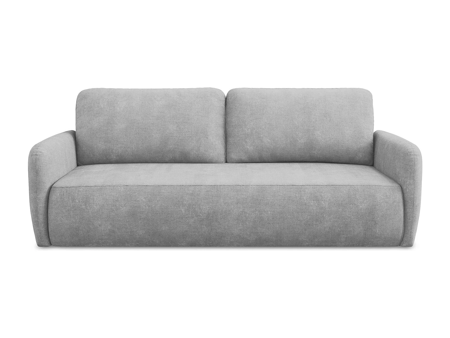 Driezits-slaapbank van lichtgrijs chenille stof - LILO