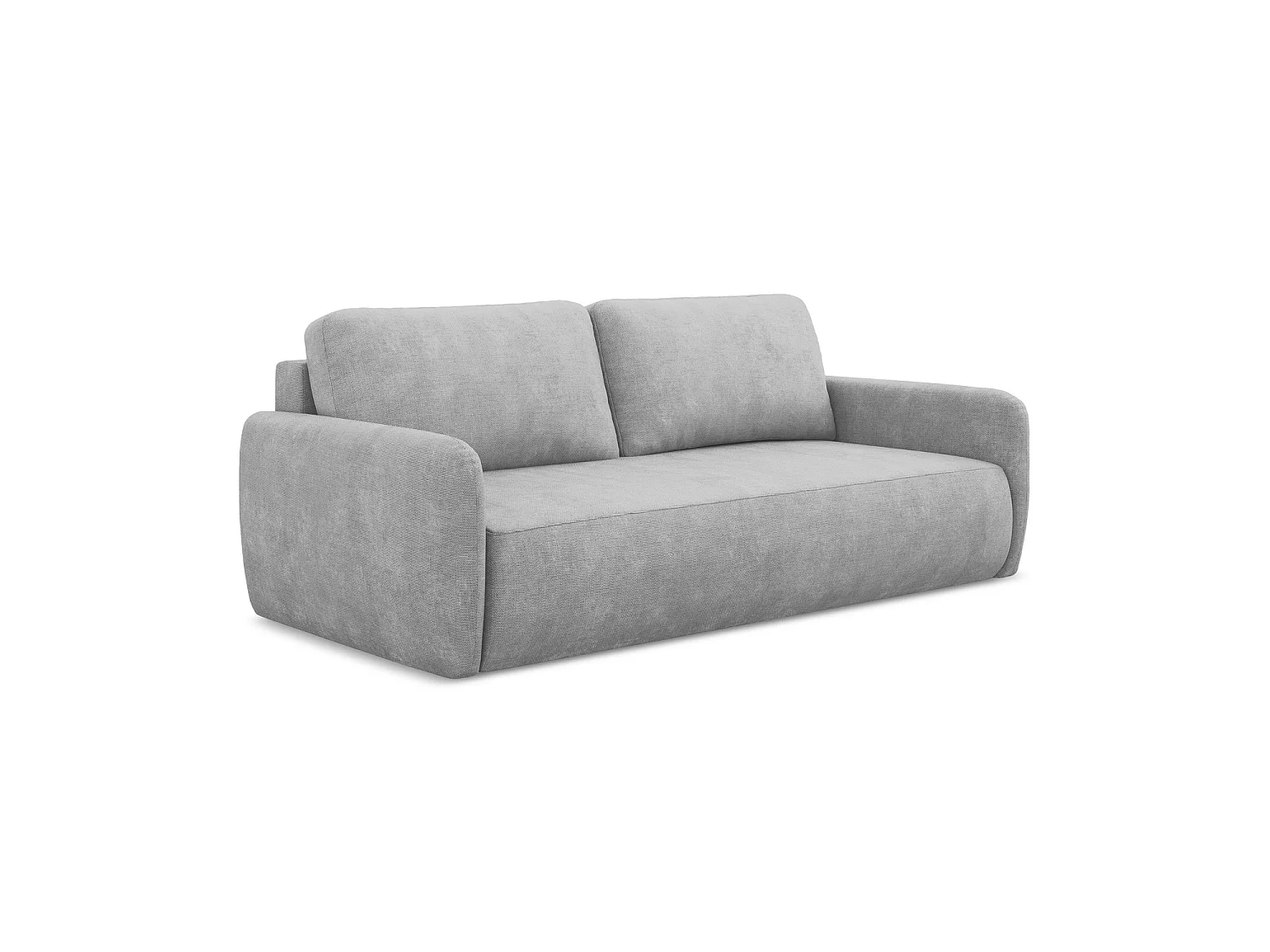 Canapé 3 places convertible en tissu chenille - gris clair - CORLE