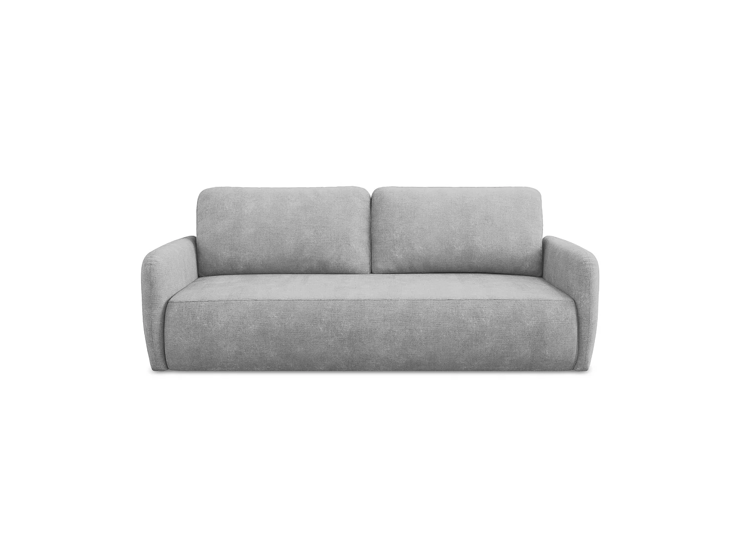 Canapé 3 places convertible en tissu chenille - gris clair - CORLE