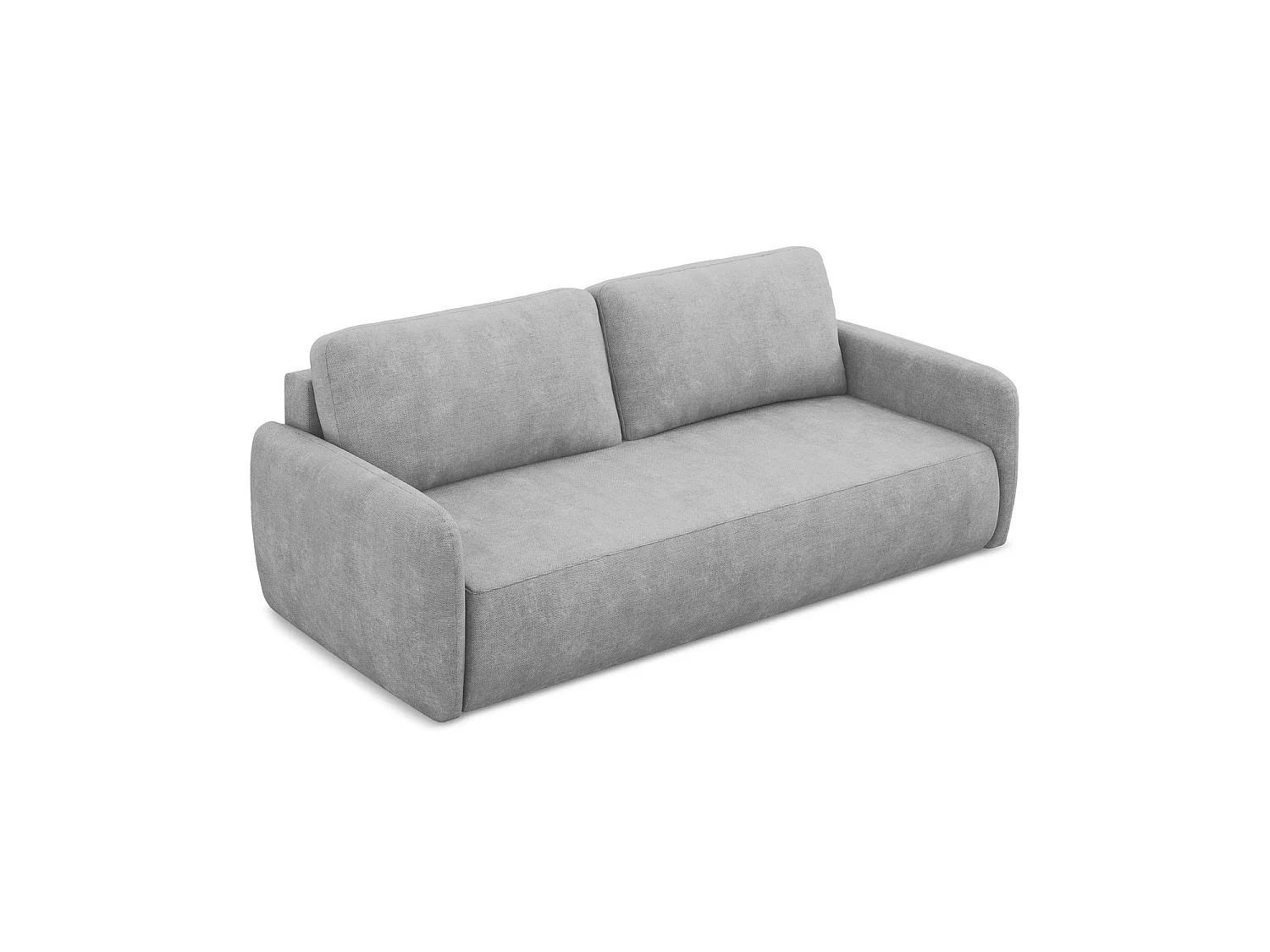 Canapé 3 places convertible en tissu chenille - gris clair - CORLE