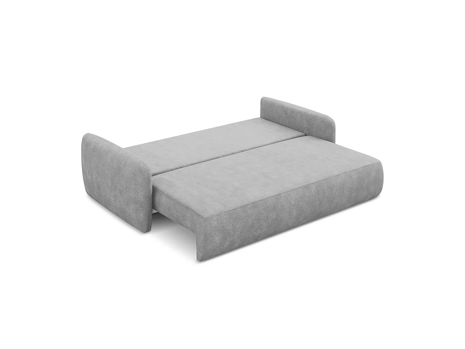 Canapé 3 places convertible en tissu chenille - gris clair - CORLE