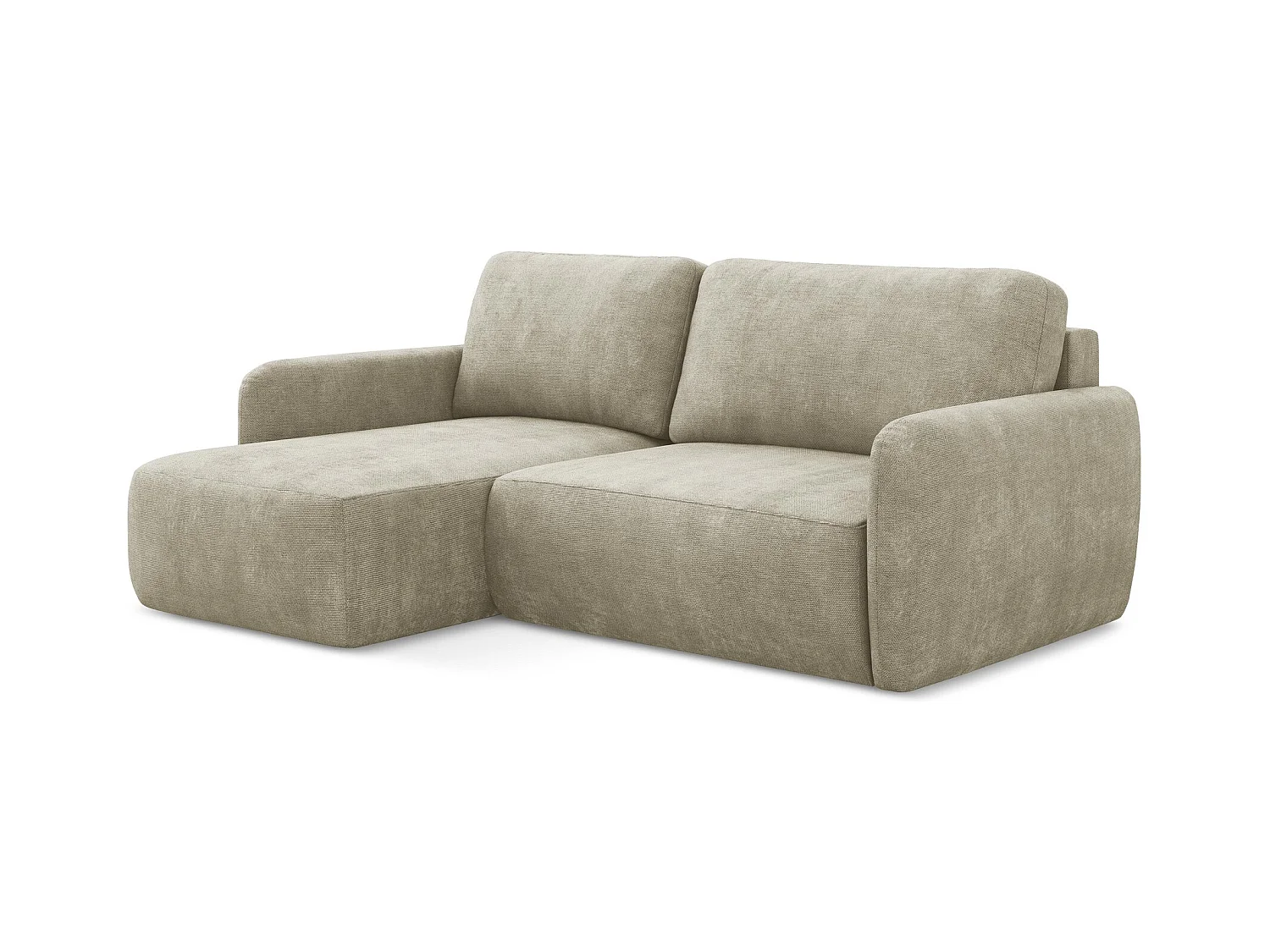 2-Sitzer Ecksofa mit Schlaffunktion - Ecke Links - Chenille - Beige - LILO