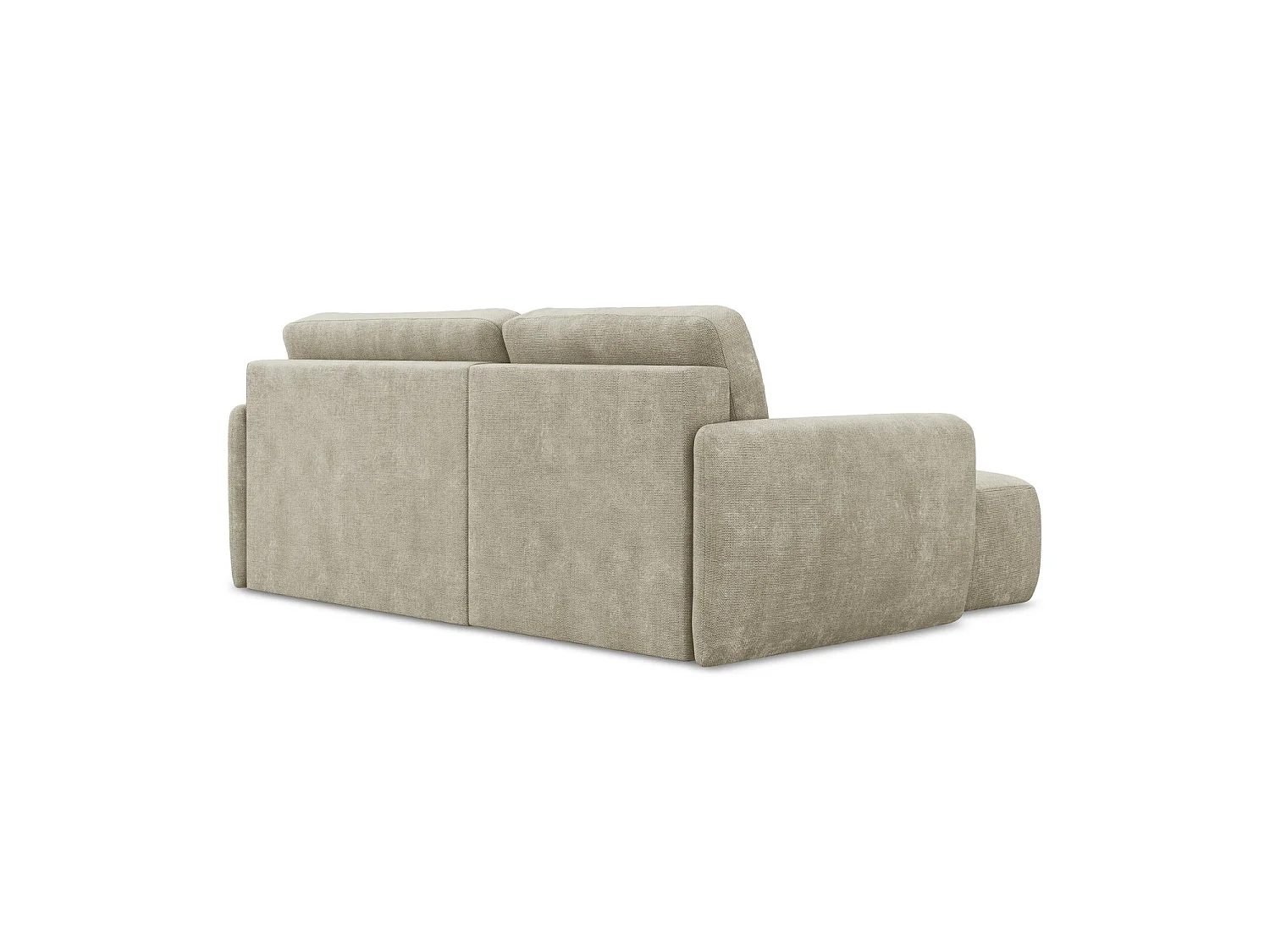 Canapé d’angle 2 places gauche convertible en tissu chenille - beige - CORLE