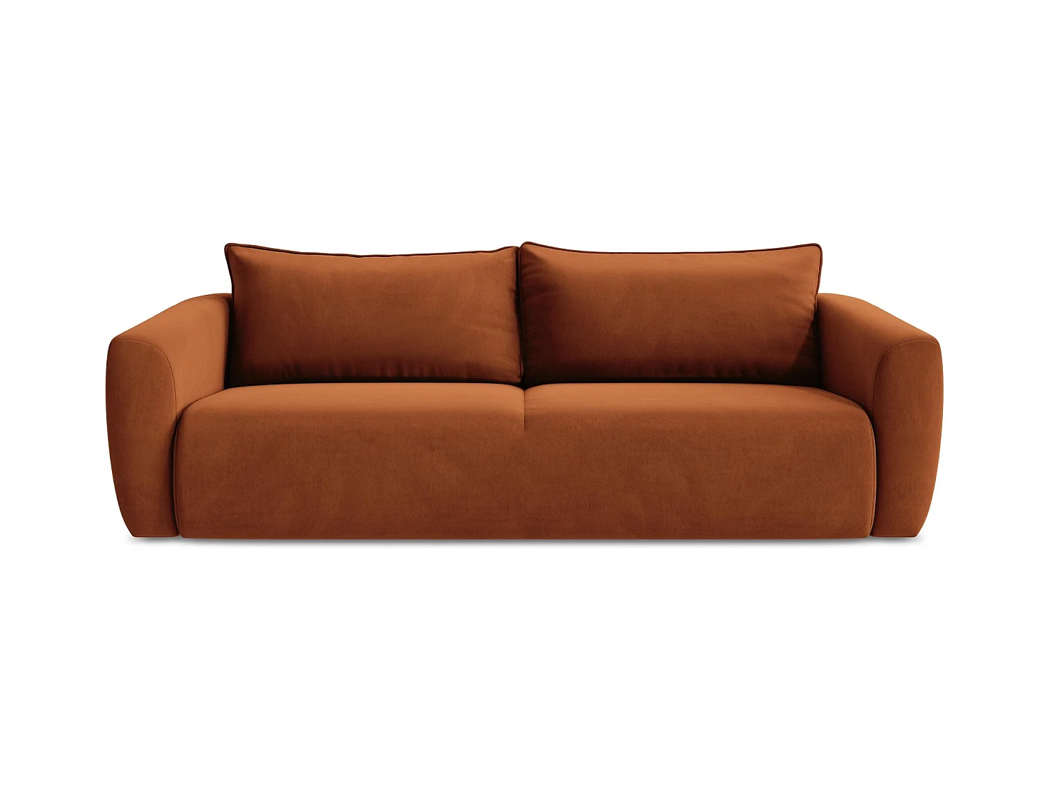 Canapé 3 places convertible en velours - terre cuite - GUAVA