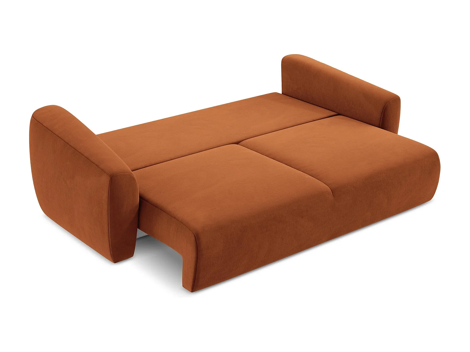 Canapé 3 places convertible en velours - terre cuite - GUAVA