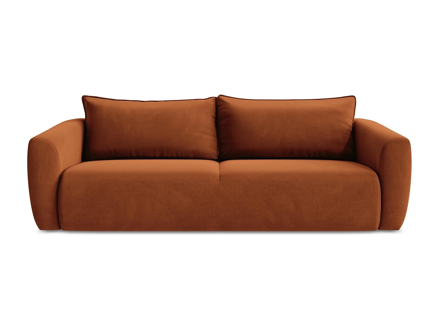 Canapé 3 places convertible en velours - terre cuite - GUAVA