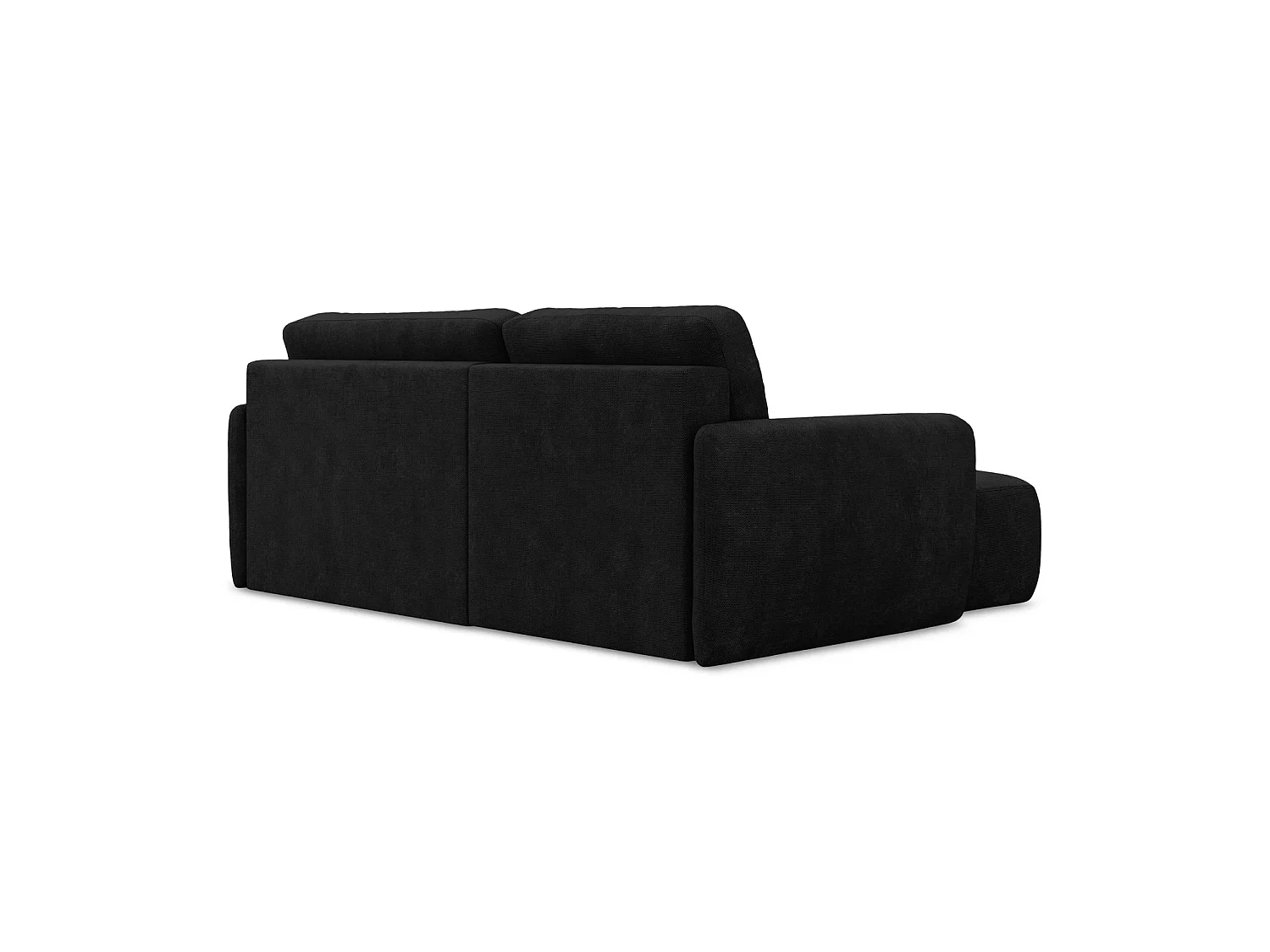 Canapé d’angle 2 places gauche convertible en tissu chenille - noir - CORLE