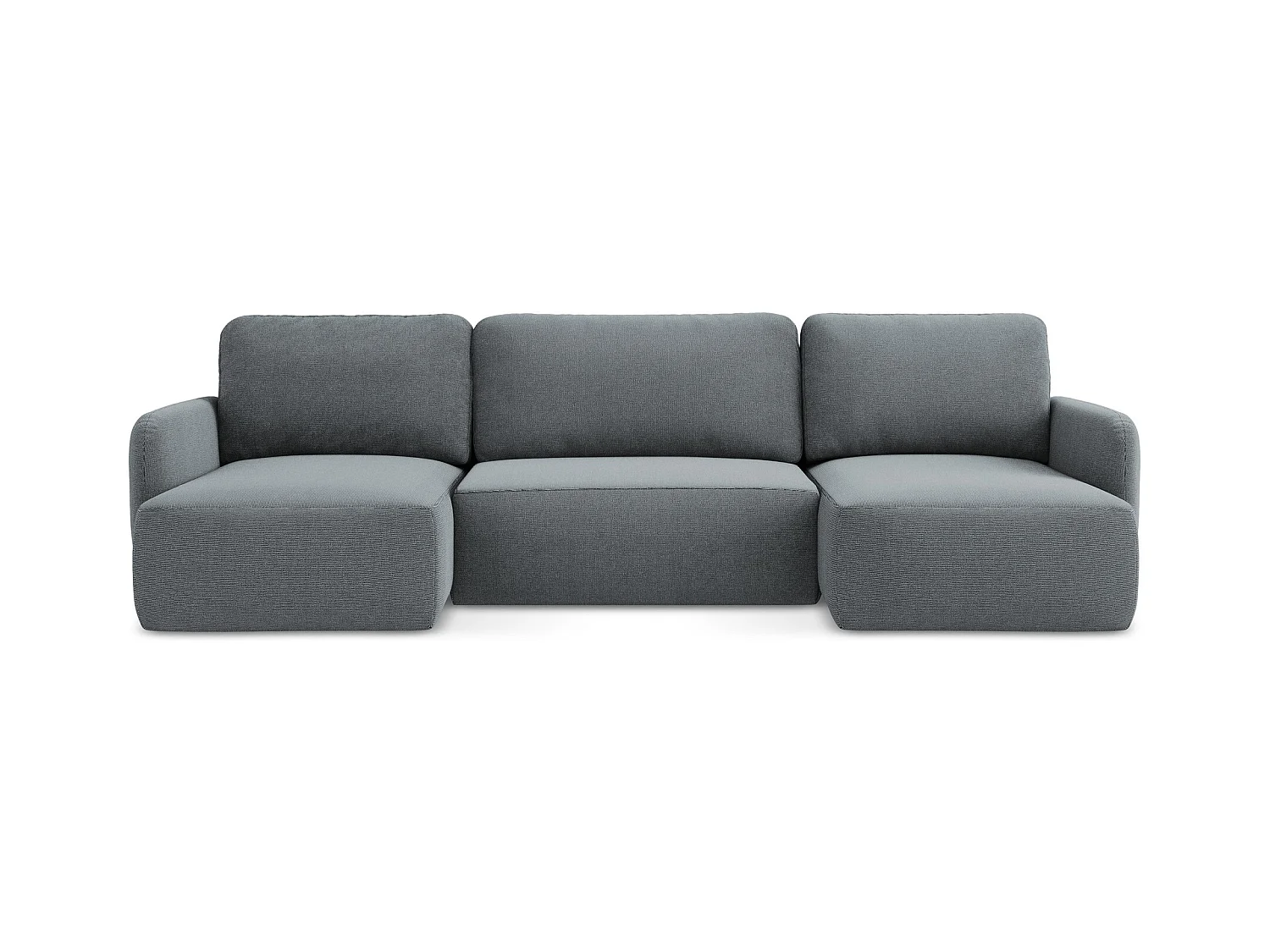 Canapé panoramique 4 places convertible en tissu texturé - jeans - LILO