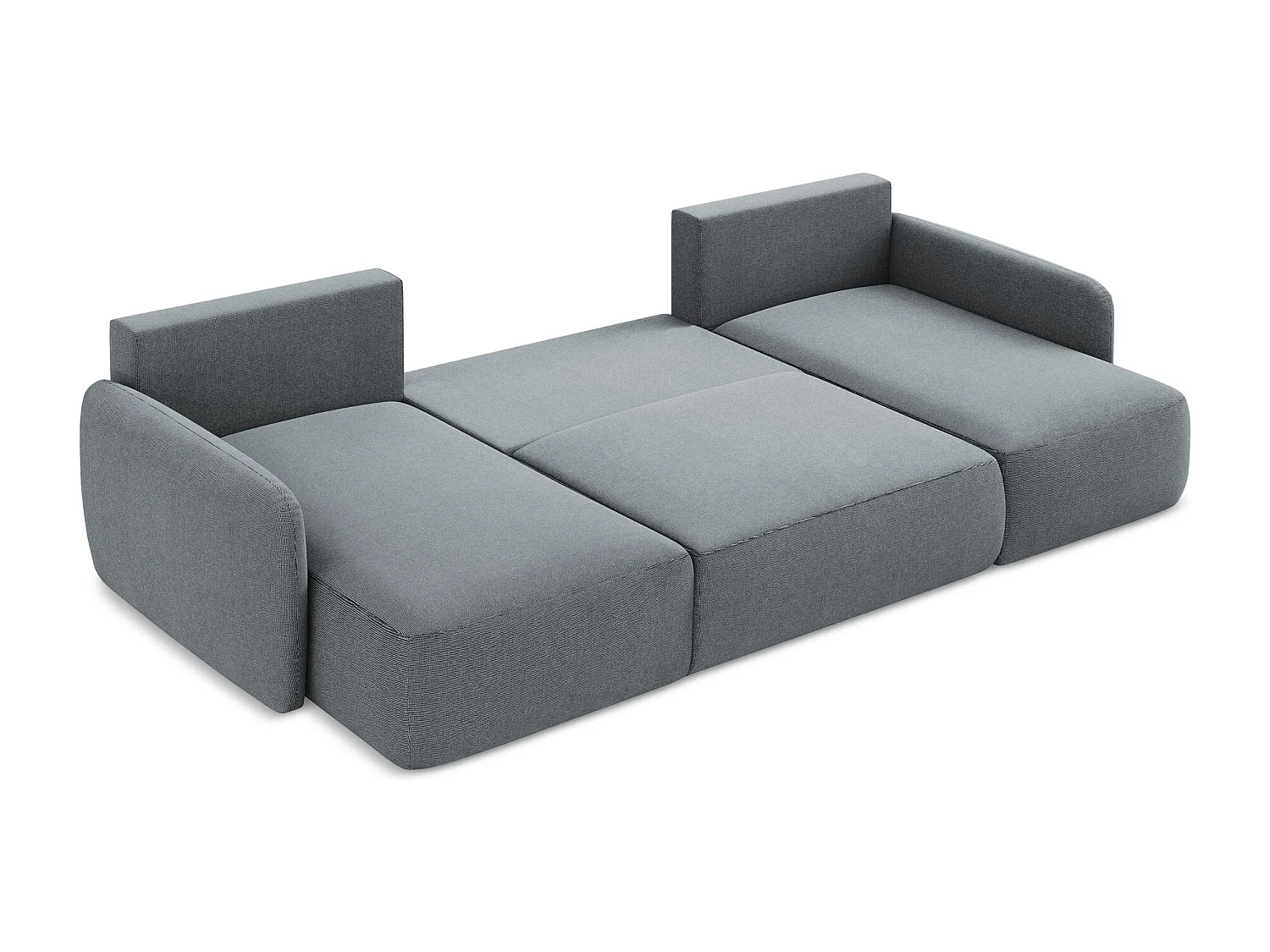 Canapé panoramique 4 places convertible en tissu texturé - jeans - LILO