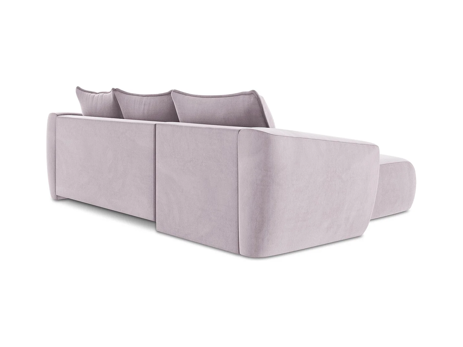 Canapé d’angle 3 places gauche convertible en velours - lavande - GUAVA