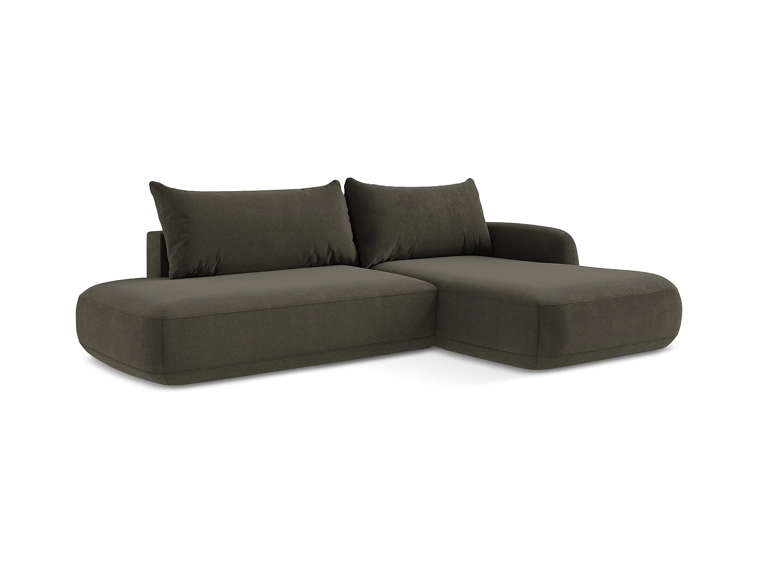 Ecksofa mit Schlaffunktion - Ecke Rechts - Strukturstoff - Taupe - HALE