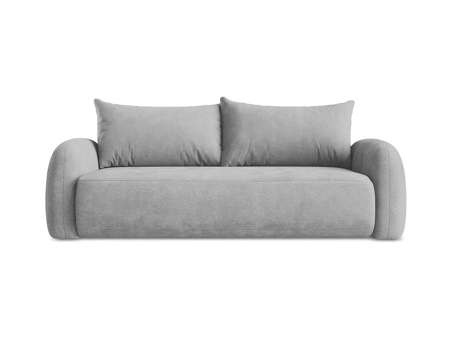 Canapé 3 places convertible en tissu chenille - gris clair - HALE