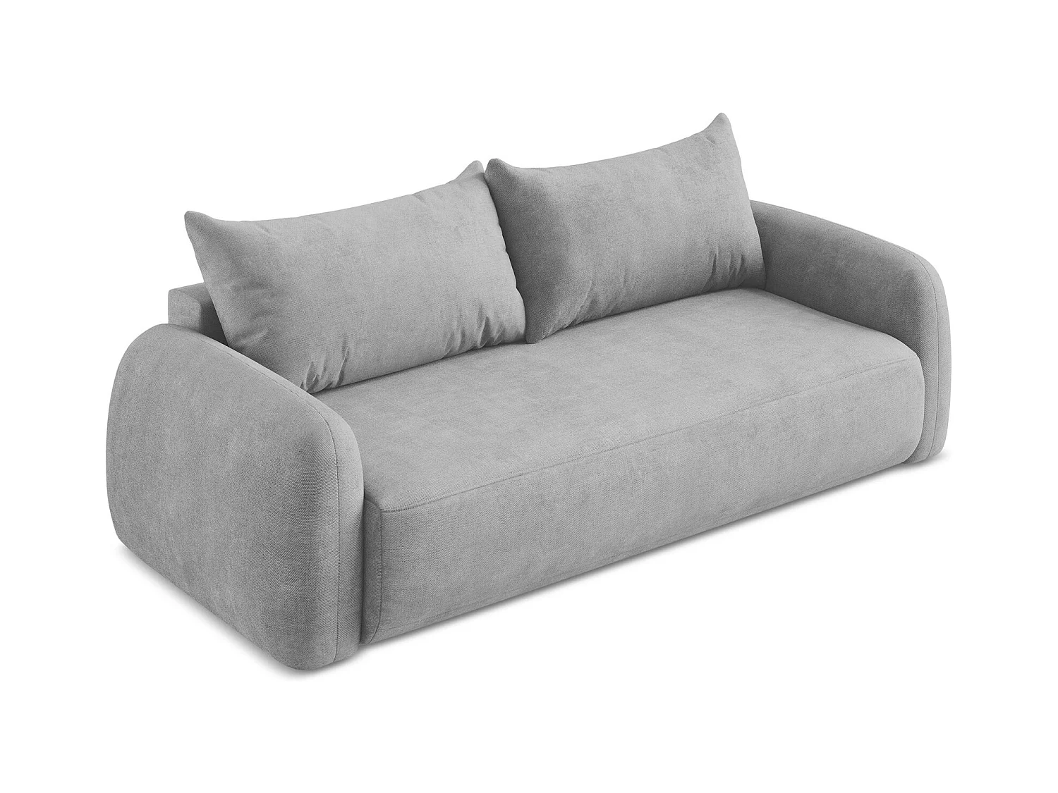 Canapé 3 places convertible en tissu chenille - gris clair - HALE