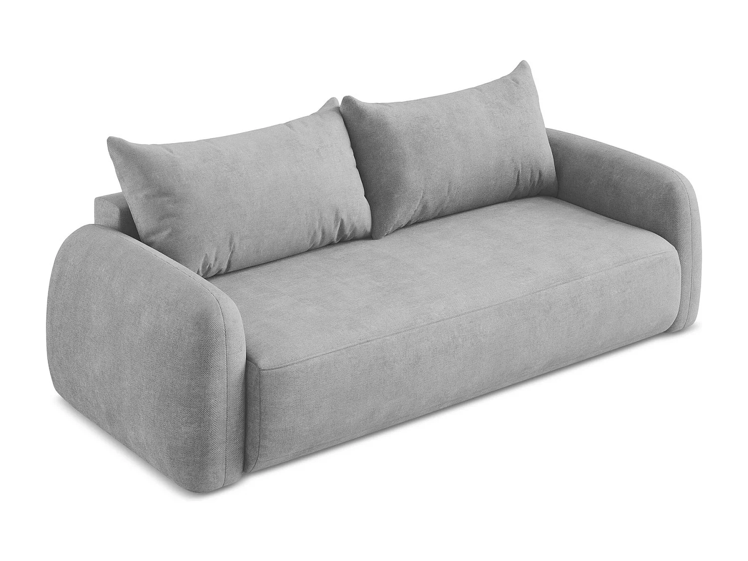 Canapé 3 places convertible en tissu chenille - gris clair - HALE