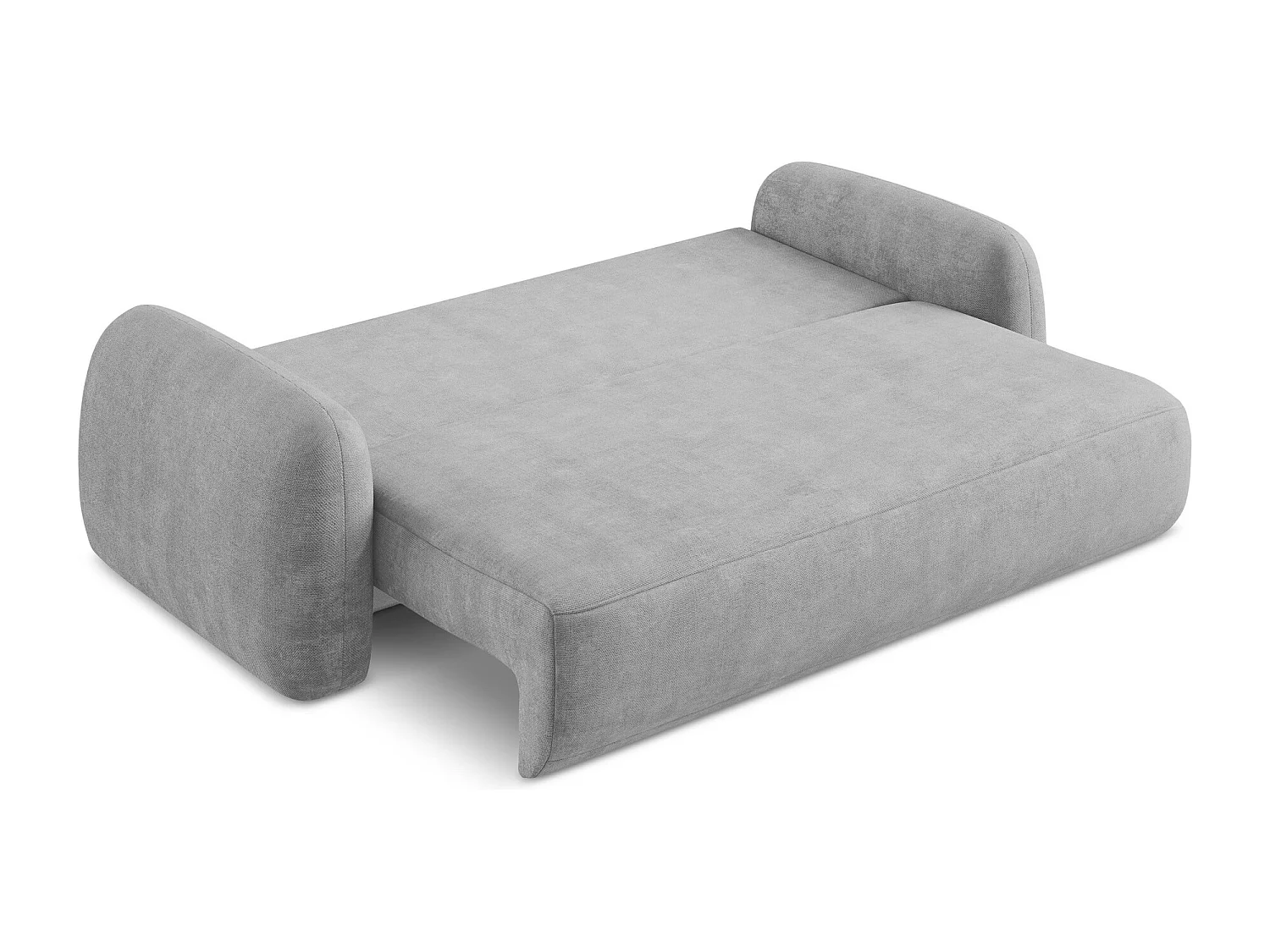 Canapé 3 places convertible en tissu chenille - gris clair - HALE