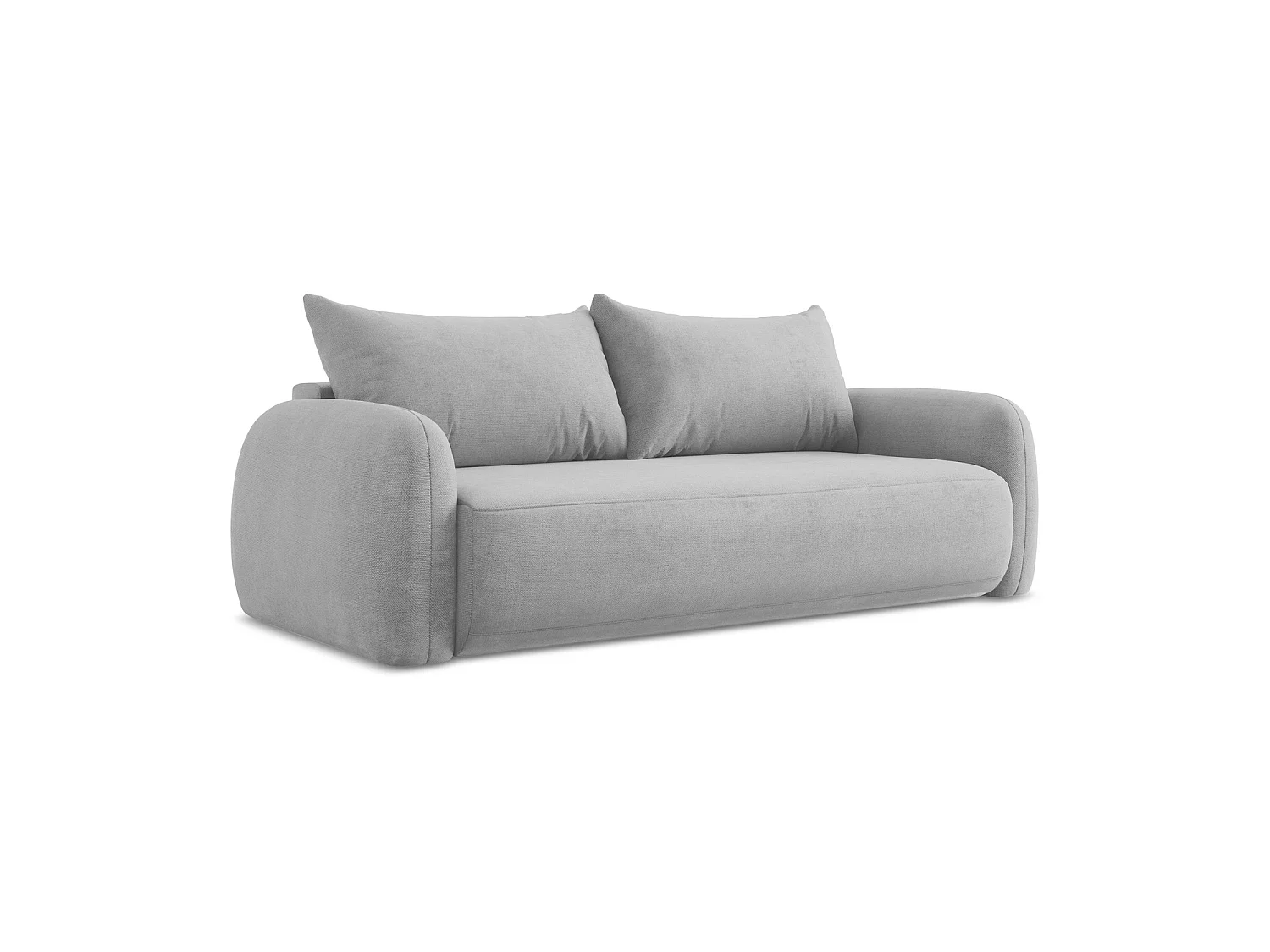 Canapé 3 places convertible en tissu chenille - gris clair - AMALFI