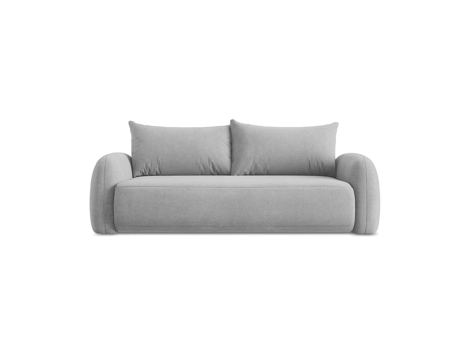 Canapé 3 places convertible en tissu chenille - gris clair - AMALFI