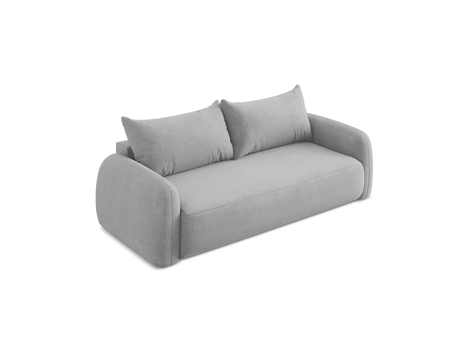Canapé 3 places convertible en tissu chenille - gris clair - AMALFI