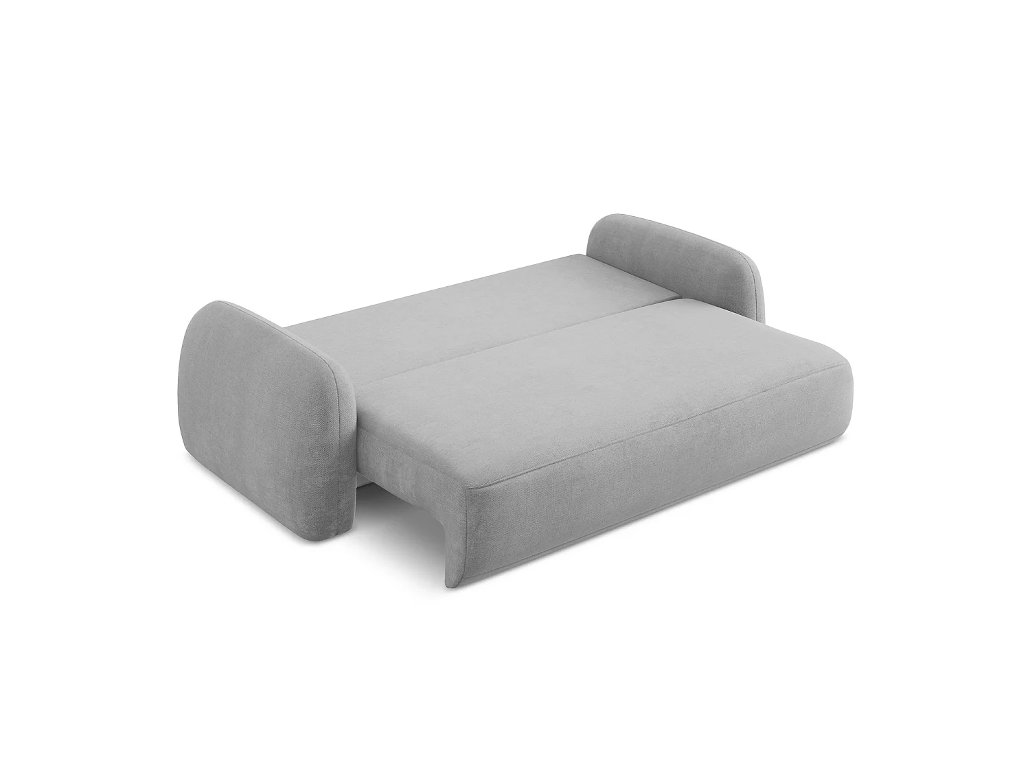 Canapé 3 places convertible en tissu chenille - gris clair - AMALFI