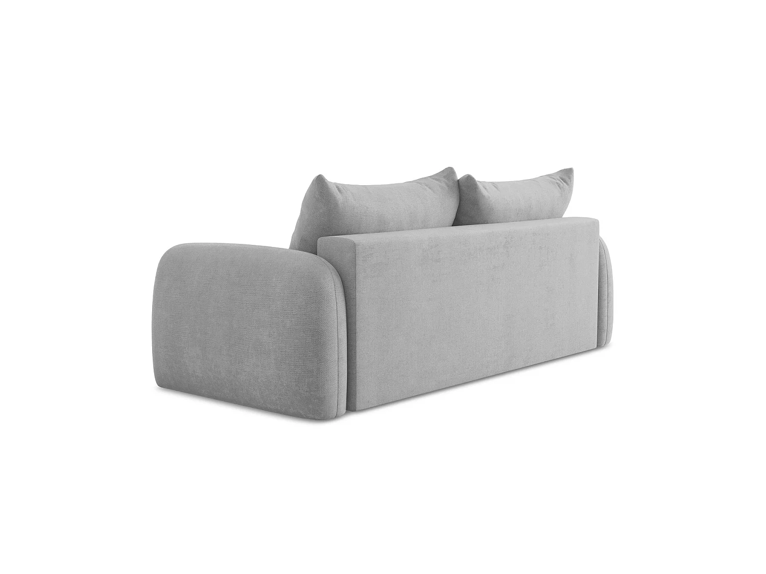 Canapé 3 places convertible en tissu chenille - gris clair - AMALFI