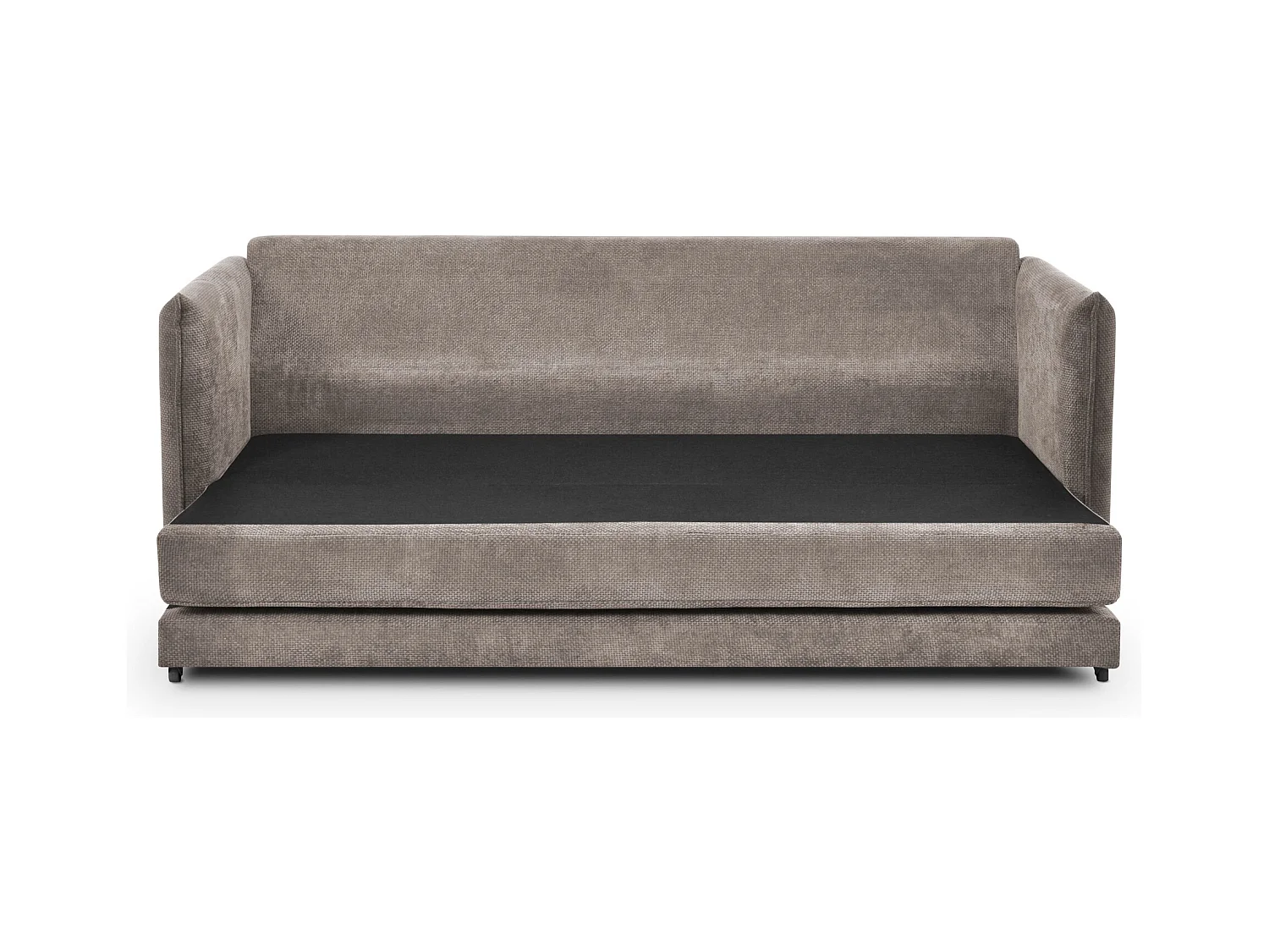 Canapé 3 places convertible en tissu chenille - beige foncé - PIKO