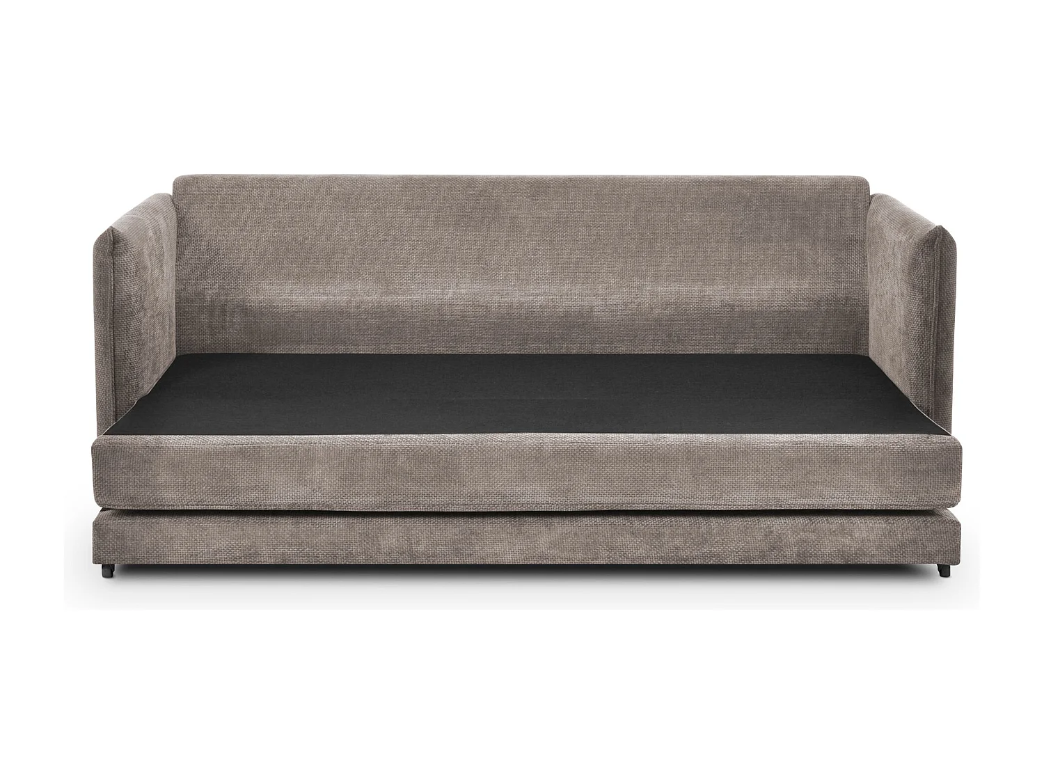 Canapé 3 places convertible en tissu chenille - beige foncé - PIKO