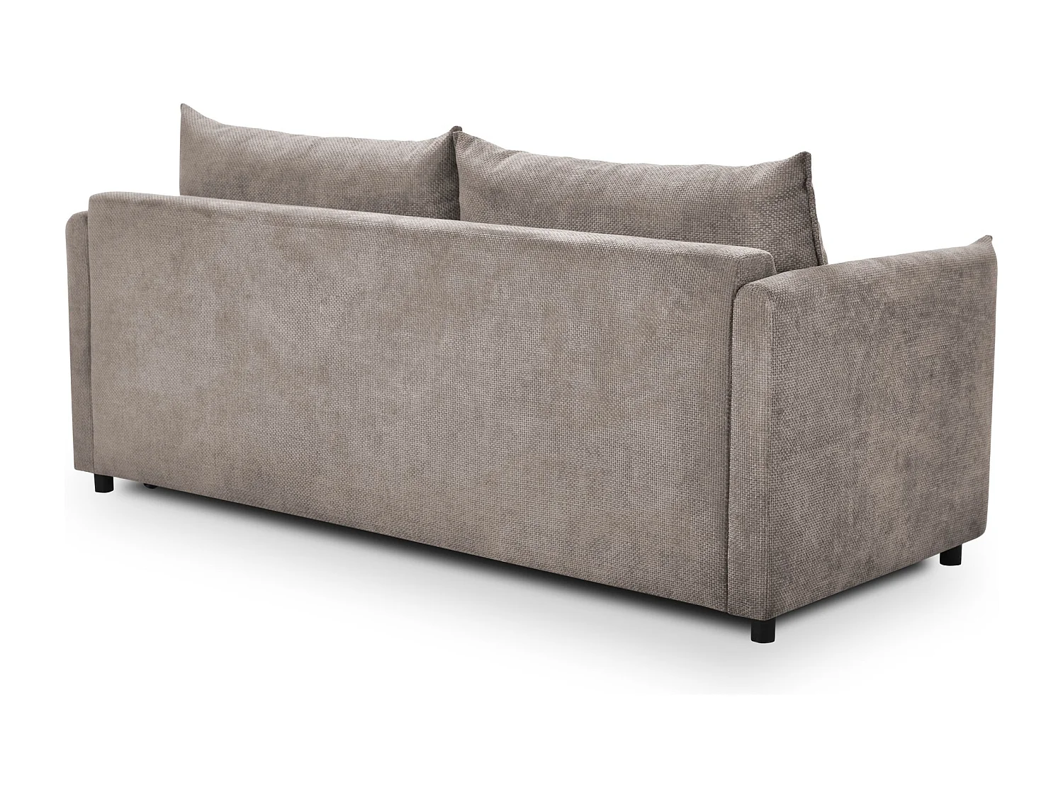 Canapé 3 places convertible en tissu chenille - beige foncé - PIKO